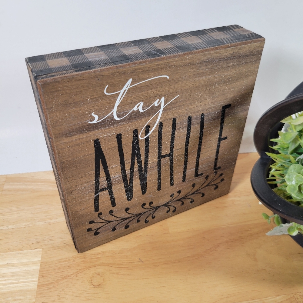 Accent Home Decor Farmhouse Decoration Metal and Wood - Picture 2 of 4